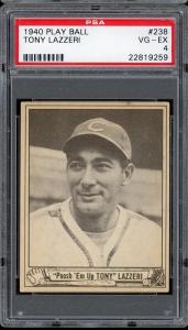 1940 Play Ball Baseball Card Tony Lazzeri PSA 4