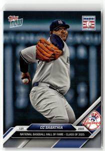 2025 Topps Now CC Sabathia Hall of Fame Card