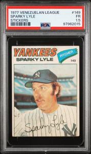 PSA 1.5 Sparky Lyle 1977 Venezuela Card