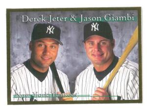 2002 Derek Jeter & Jason Giambi Gold Border Card