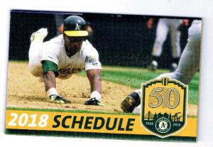 Rickey Henderson Oakland A's Pocket Schedule