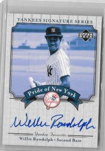 Willie Randolph 2003 Yankees Autographed Card