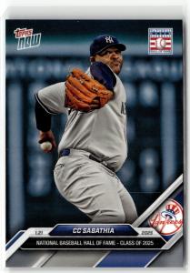 2025 Topps Now CC Sabathia Hall of Fame Card