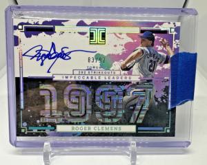 Roger Clemens 2025 Panini Impeccable Auto Card