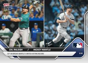 2025 Topps Now Cal Raleigh HR Record Card