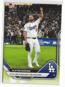 2025 Topps NOW Clayton Kershaw 3000 Strikeouts Card