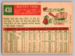 1959 Topps Whitey Ford Yankees Card #430