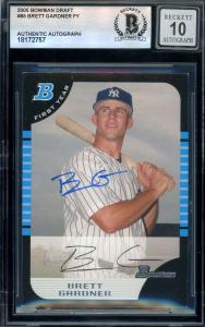 Brett Gardner 2005 Bowman Draft Signed Rookie Card