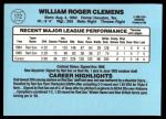 Roger Clemens 1986 Donruss Baseball Card #172