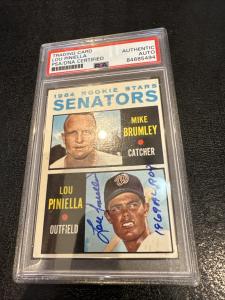 1964 Topps Lou Piniella Rookie Card Autograph