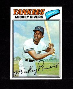 1977 Topps Mickey Rivers New York Yankees Card
