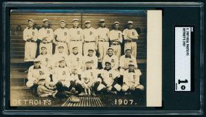 1907 Detroit Tigers Ty Cobb Rookie Photo Postcard