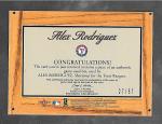 ALEX RODRIGUEZ 2003 Fleer Lumber Company Bat Card
