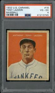 Tony Lazzeri 1932 U.S. Caramel Yankees Card