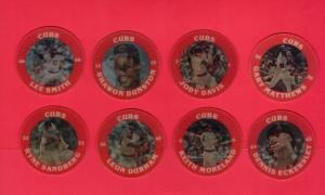 1987 Chicago Cubs Slurpee Disk Set of 8