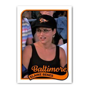 Elaine Benes 1989 Retro Baseball Card