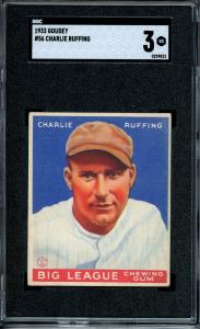 1933 Goudey Red Ruffing Baseball Card #56
