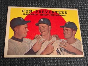 1959 Topps Yankees Run Preventers McDougald Turley Richardson