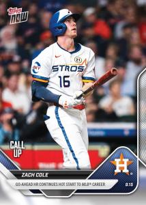 Zach Cole Astros HR 2025 Topps NOW Card