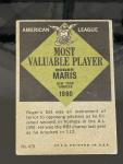1961 Topps Roger Maris MVP Baseball Card #478