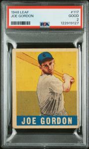 1948 Leaf Joe Gordon Card #117 PSA 2