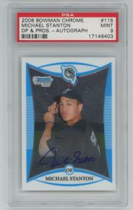 Giancarlo Stanton 2008 Bowman Chrome Auto PSA 9