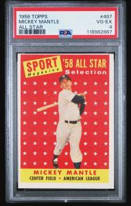 Mickey Mantle 1958 Topps #487 All-Star Card