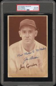 1939 Goudey Joe Gordon Sepia MK PSA 1 Auto