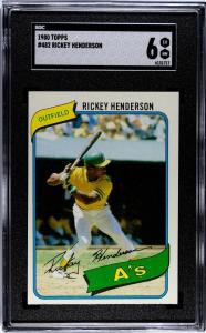 1980 Topps Rickey Henderson RC SGC 6 Oakland A's