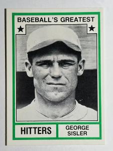 1982 TCMA George Sisler Greatest Hitters Card