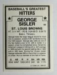 1982 TCMA George Sisler Greatest Hitters Card