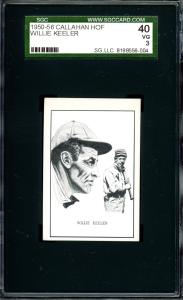 Willie Keeler 1950 Callahan Baseball Card SGC 3
