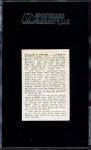 Willie Keeler 1950 Callahan Baseball Card SGC 3