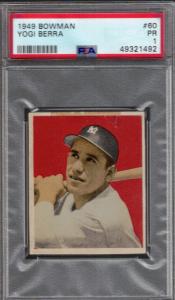 1949 Bowman Yogi Berra Baseball Card #60