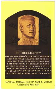 Ed Delahanty Hall of Fame Plaque Postcard