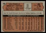 1972 Topps Lou Piniella Royals Baseball Card