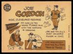 1960 Topps Joe Gordon Cleveland Indians Card #216