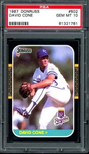 1987 Donruss David Cone Rookie Card PSA 10