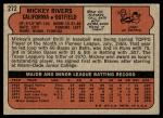 1972 Topps Mickey Rivers Rookie Card #272