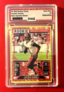 Jayden Daniels Rookie Ticket Color Match Sticker Card