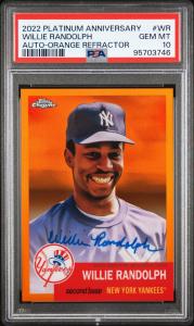 Willie Randolph 2022 Orange Refractor Autograph PSA 10