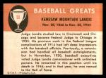 1961 Fleer Baseball Greats Kenesaw Landis #53