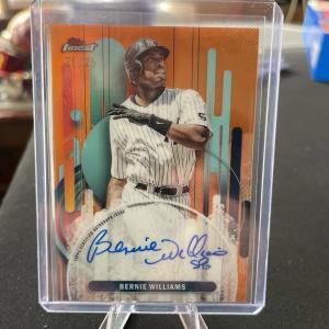 2025 Topps Finest Bernie Williams Orange Autograph Card