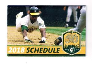 2018 Rickey Henderson Athletics 50th Anniversary Schedule