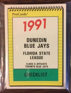 1991 ProCards Dunedin Blue Jays Team Card Set