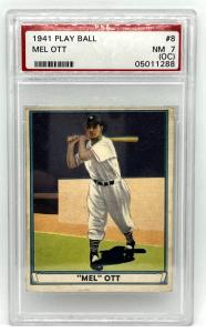 1941 Play Ball Mel Ott #8 NY Giants Card