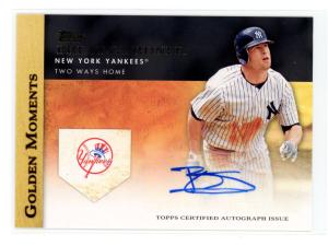 2012 Topps Brett Gardner Autographed Yankees Card