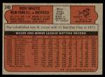 1972 Topps Roy White New York Yankees Card