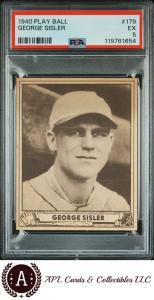 1940 Play Ball George Sisler Card PSA 5