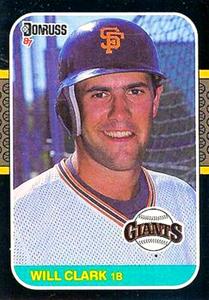 1987 Donruss Will Clark Rookie Card Giants